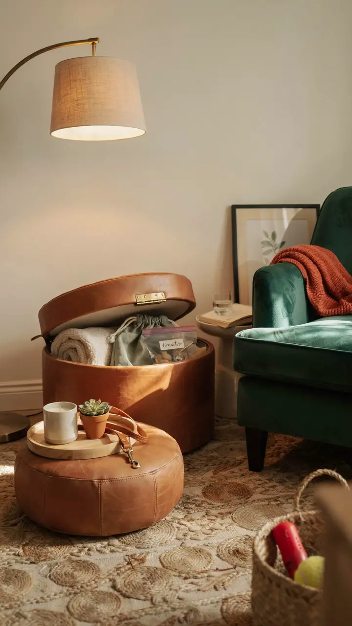 The Stylish Storage Ottoman Pet Station