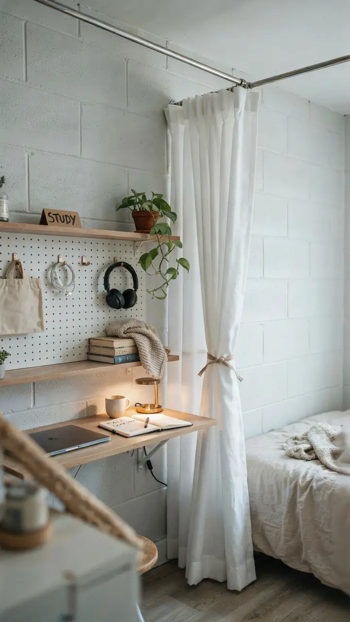 The Tension Rod Curtain Room Divider Meets Command Wall