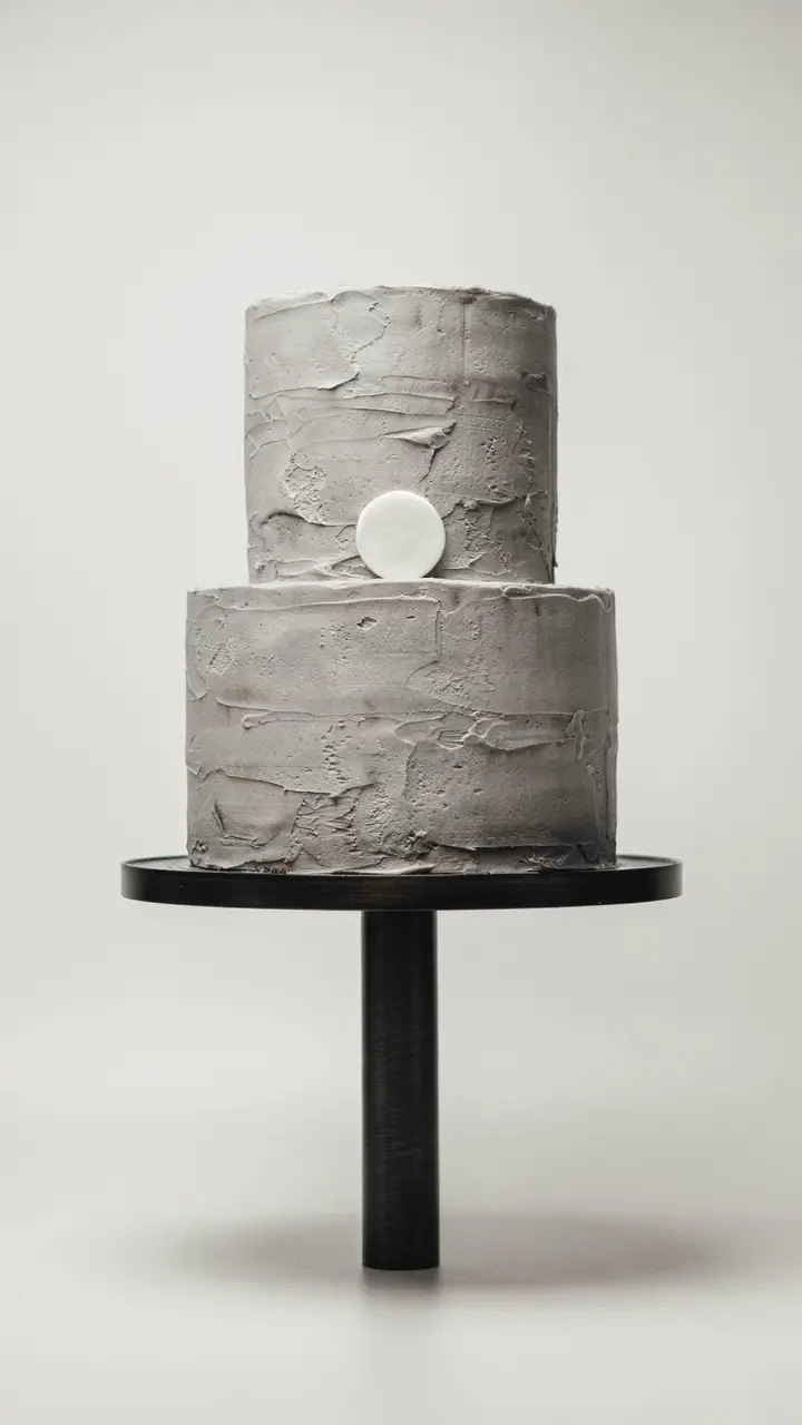 The Textured Concrete-Look Cake in Gray and White
