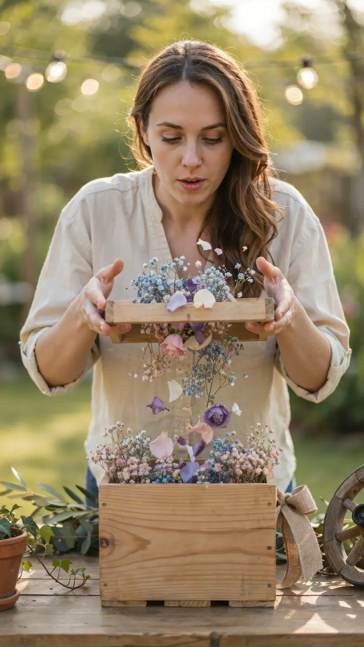 The Wagon Wheel Flower Box Pull Wildflower Rustic Perfection