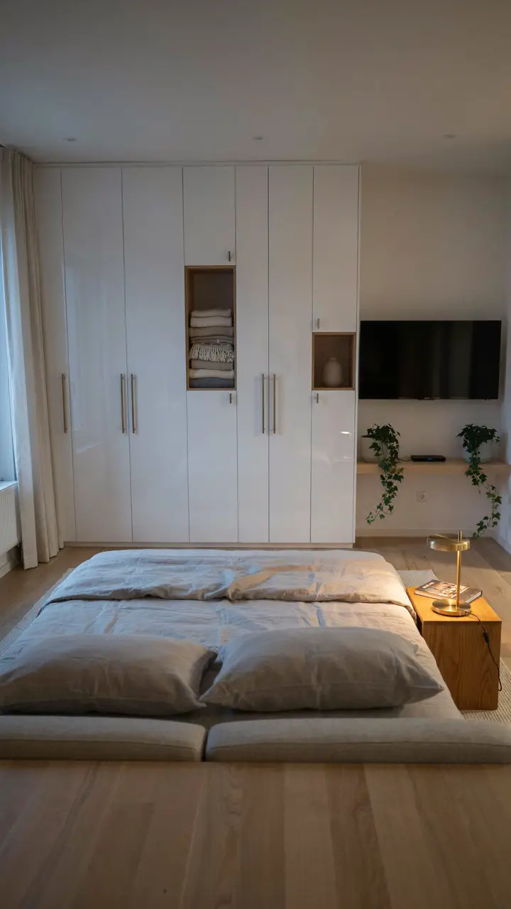 The Wardrobe-Width TV Wall When One Wall Does Everything