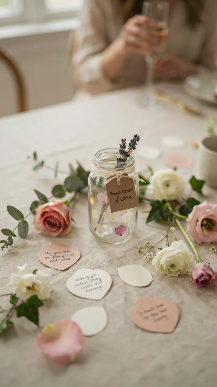 “Wishes for Baby” Flower Petal Cards