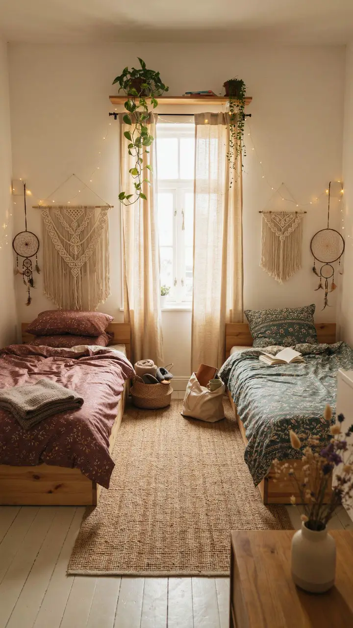 Boho-Inspired Shared Room on a Budget