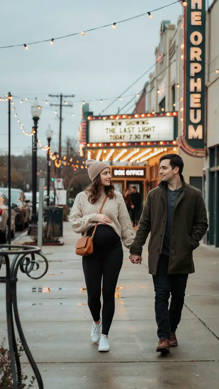 Cozy Oversized Sweater with Leggings for a Casual Movie Date