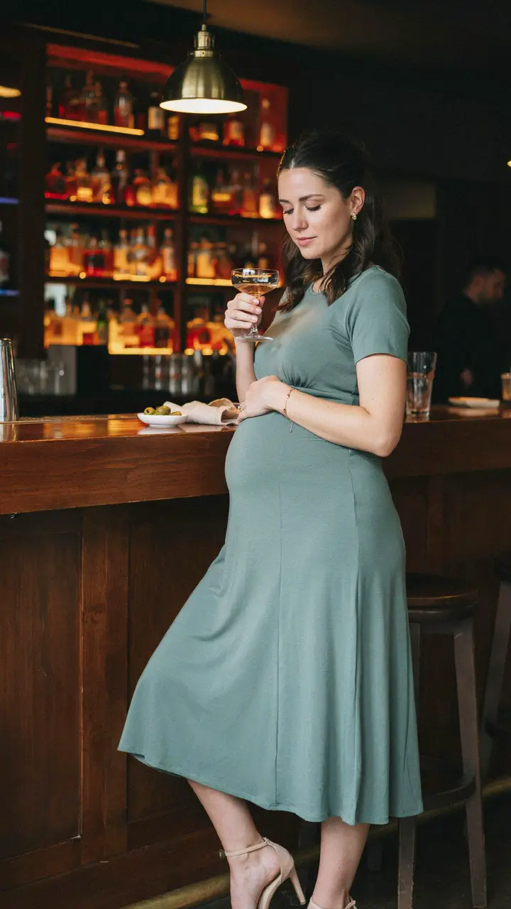 Fit-and-Flare Midi Dress for Date Night Drinks