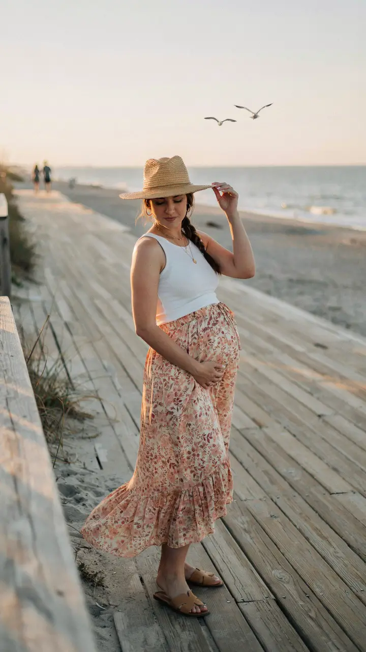 Maxi Skirt and Fitted Tank for a Warm Weather Date
