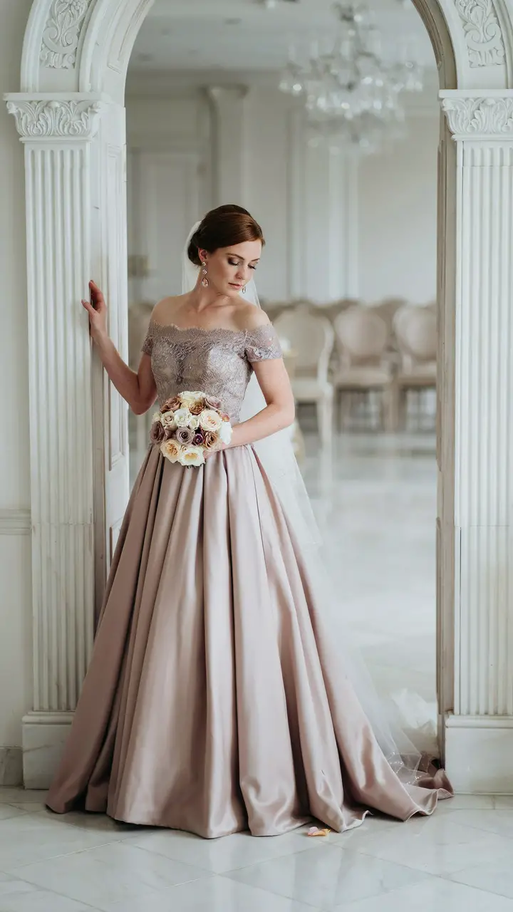 The Dusty Mauve Off-Shoulder Ballgown