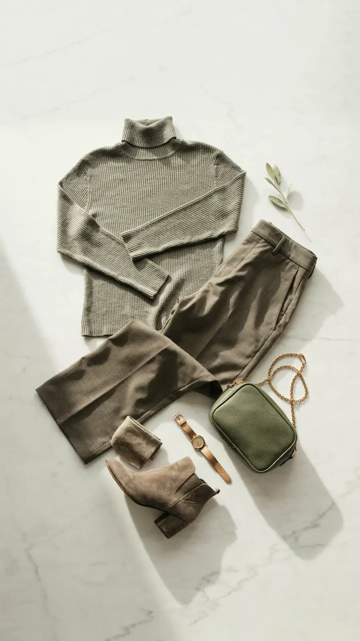 The Monochromatic Moment Head-to-Toe Olive for Maximum Impact