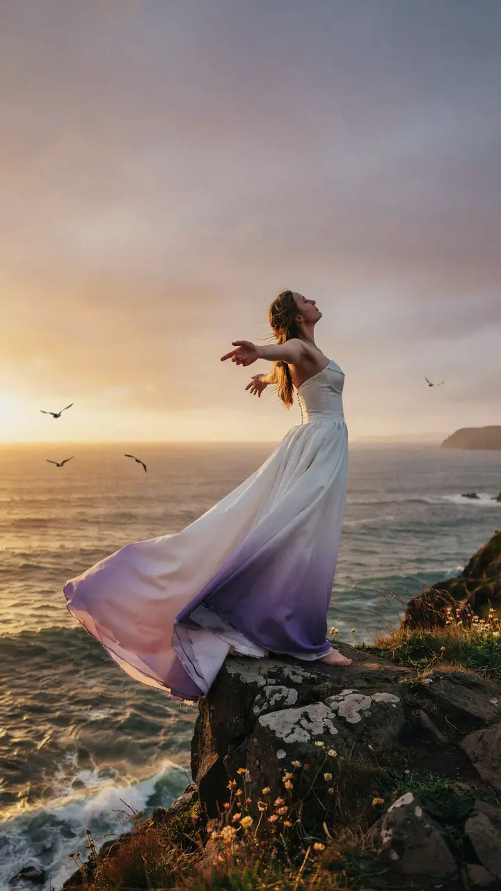 The Ombre Purple-to-White Fairytale Gown