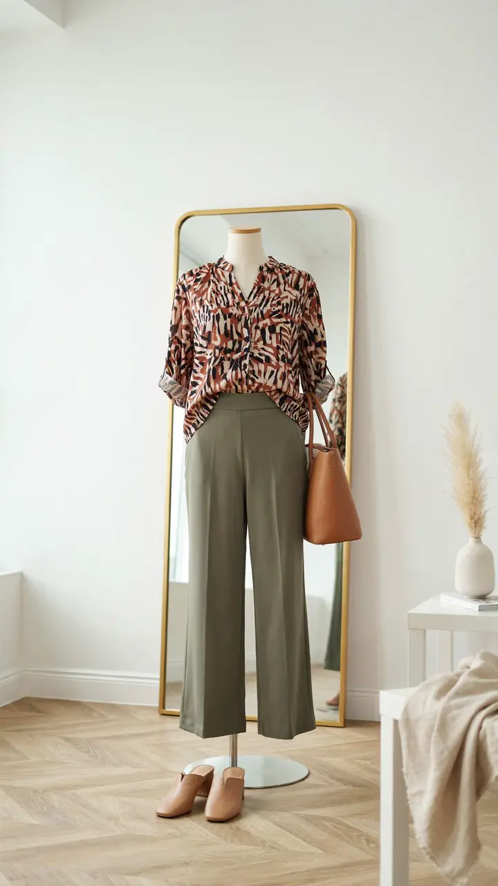 The Print-Mixing Play Olive as Your Neutral for Bold Patterns