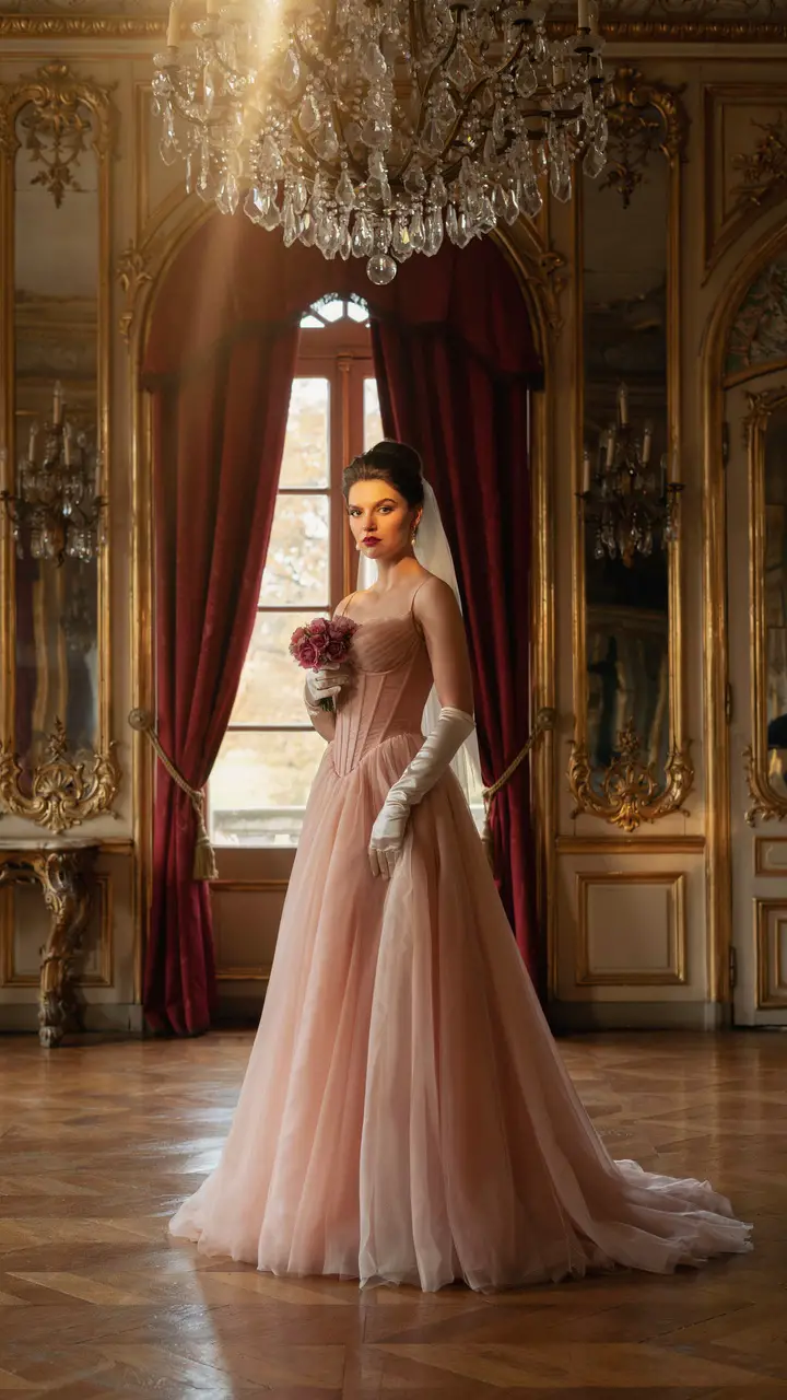 The Rose Pink Corset Ballgown — Dramatic, Structured, and Breathtaking