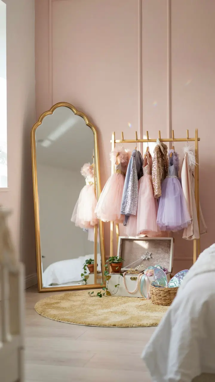 Fairy Princess Dress-Up Corner with Mirror and Storage