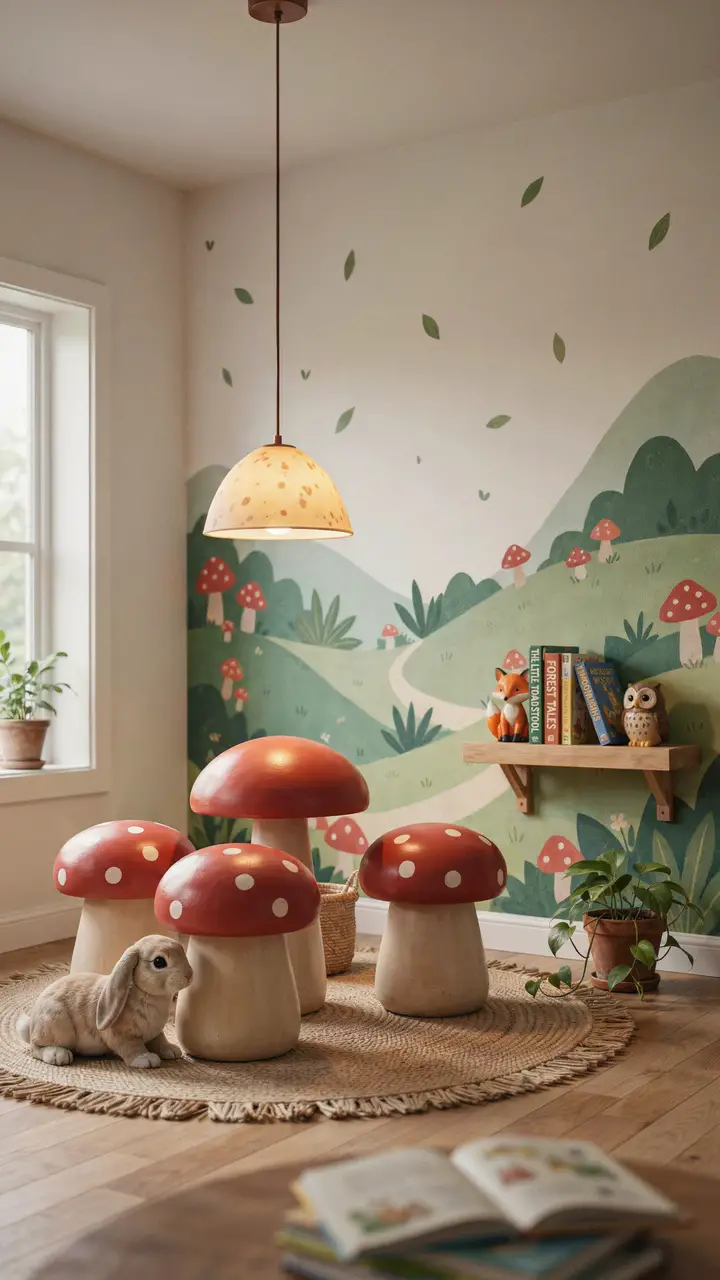 Mushroom Village Seating Area