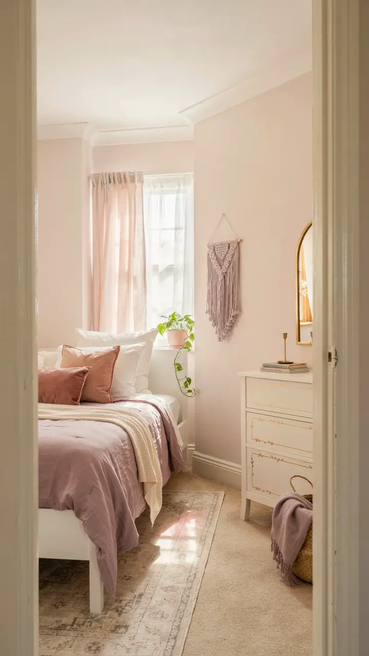 Soft Pink and Lilac Color Palette Bedroom