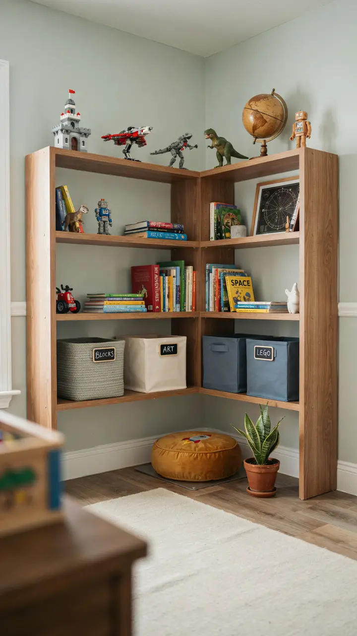 Corner Shelving Unit for Maximum Footprint Use