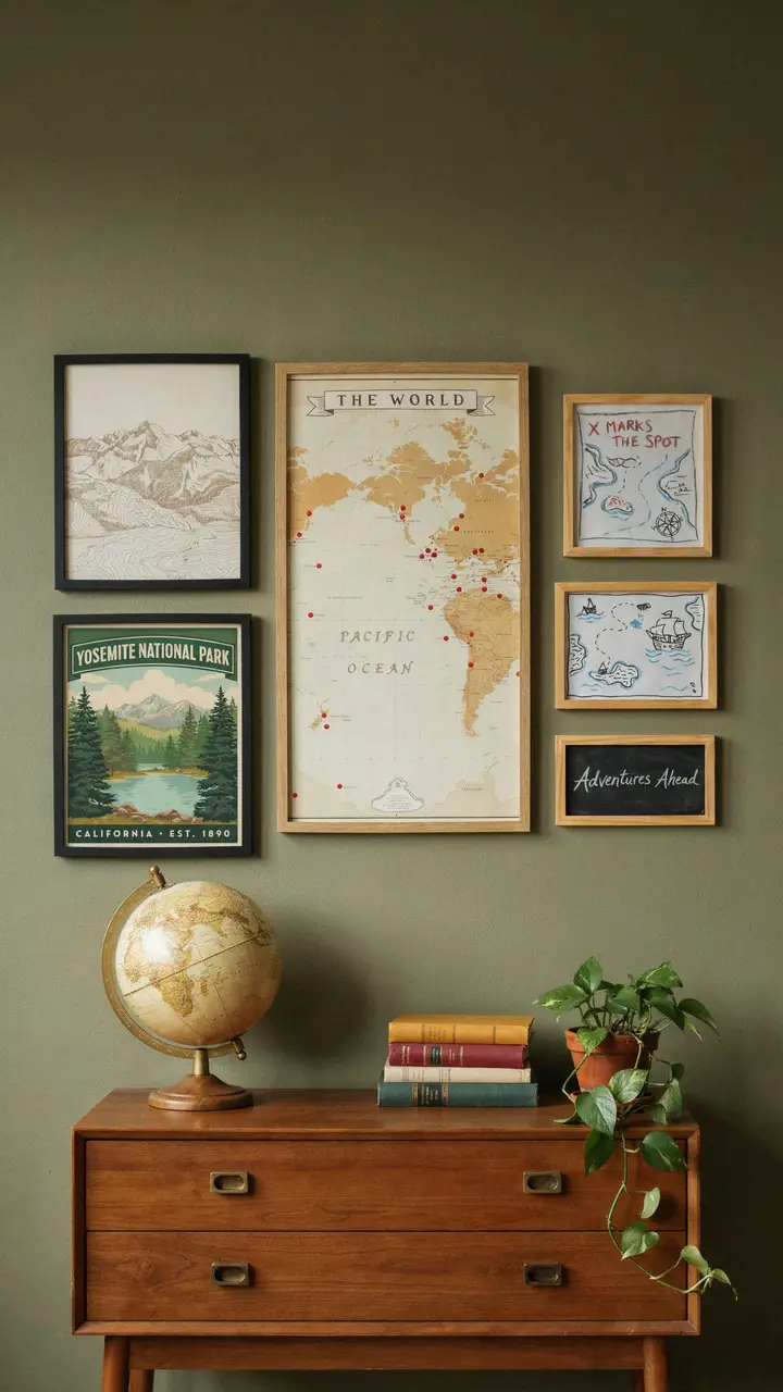 DIY Adventure Map Gallery Wall