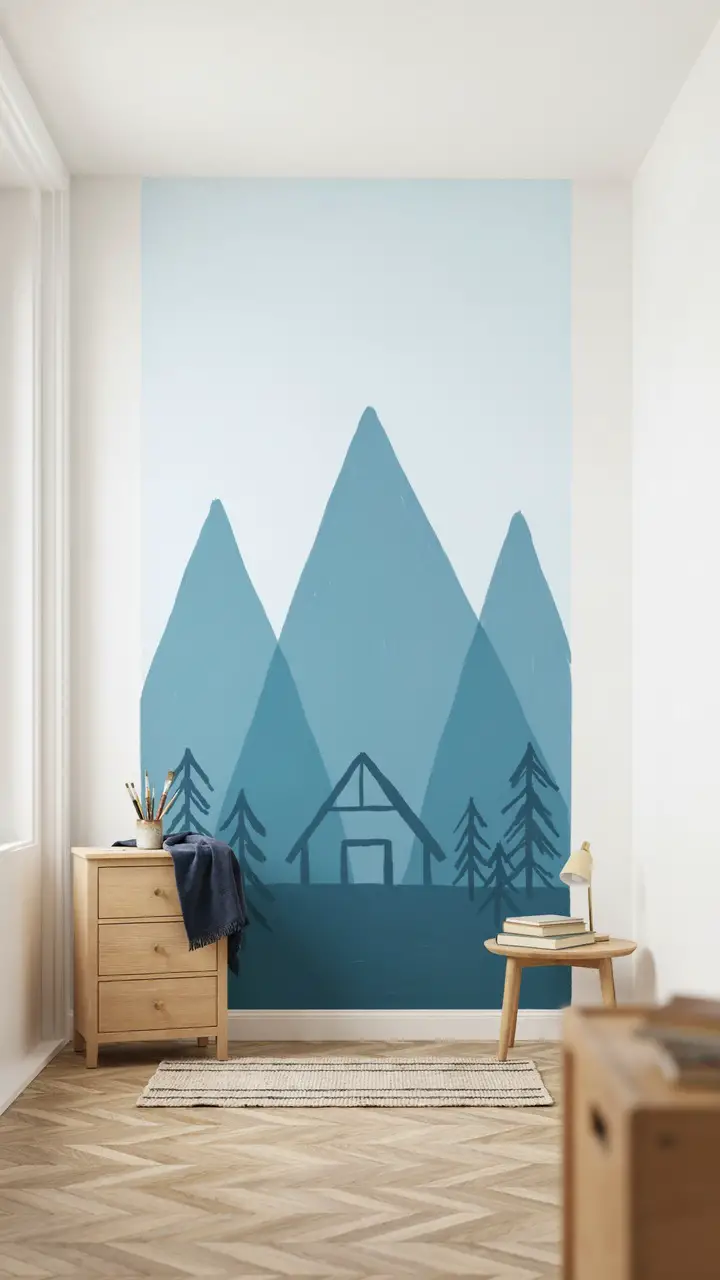 DIY Painted Mural Feature Wall