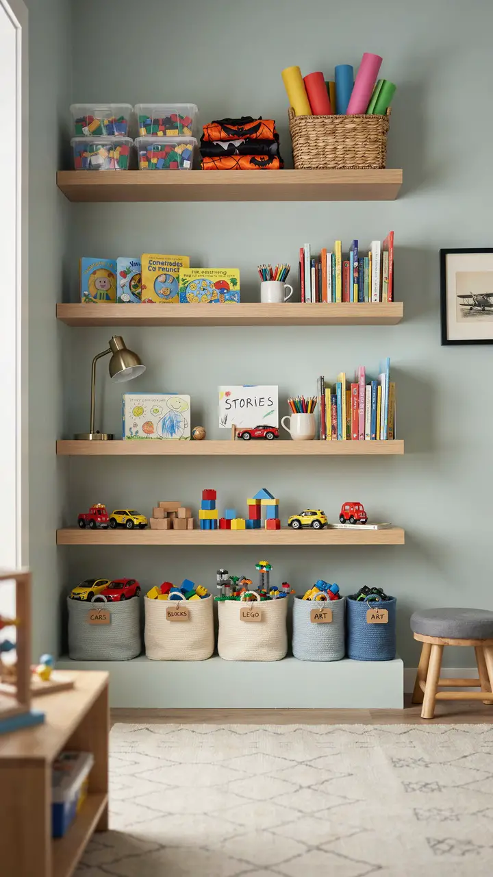 Height-Appropriate Shelving for Kid Independence