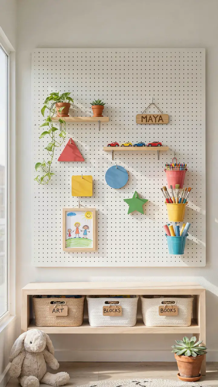 Interactive Pegboard Feature Wall