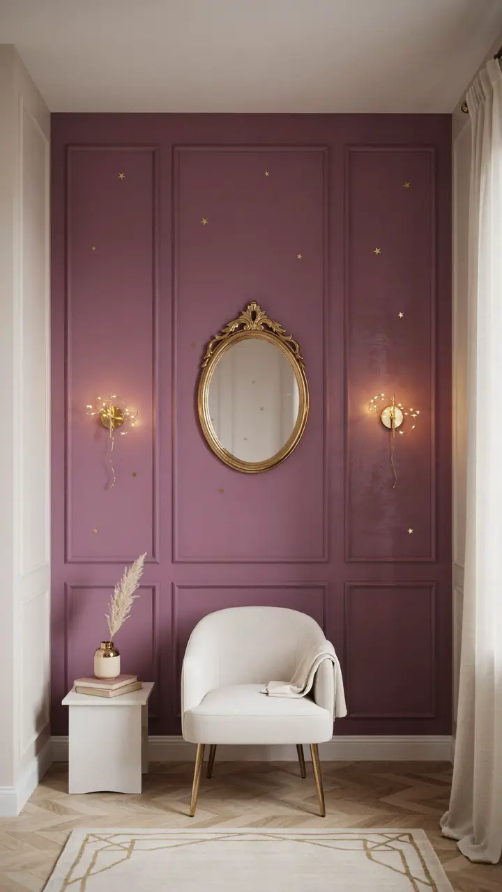 Jewel-Toned Accent Wall with Gold Trim