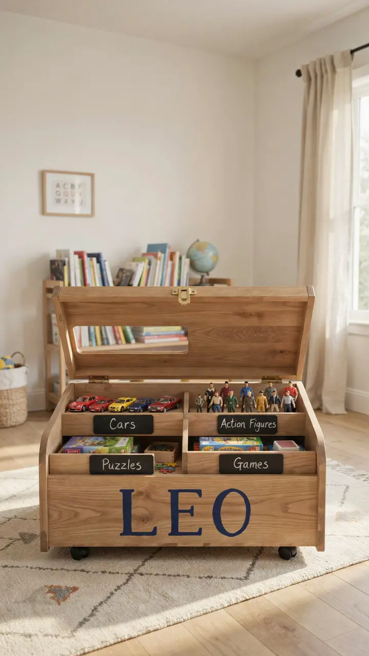 Labeled Toy Box with Dividers