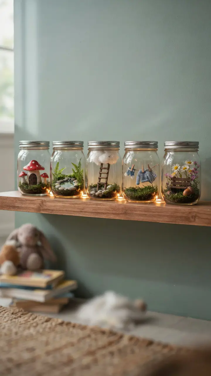 Mason Jar Terrarium Fairy Gardens