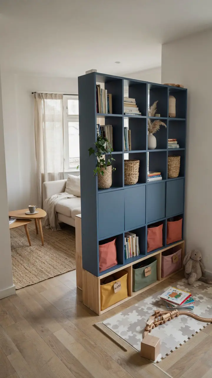 Modular Toy Storage as Room Divider