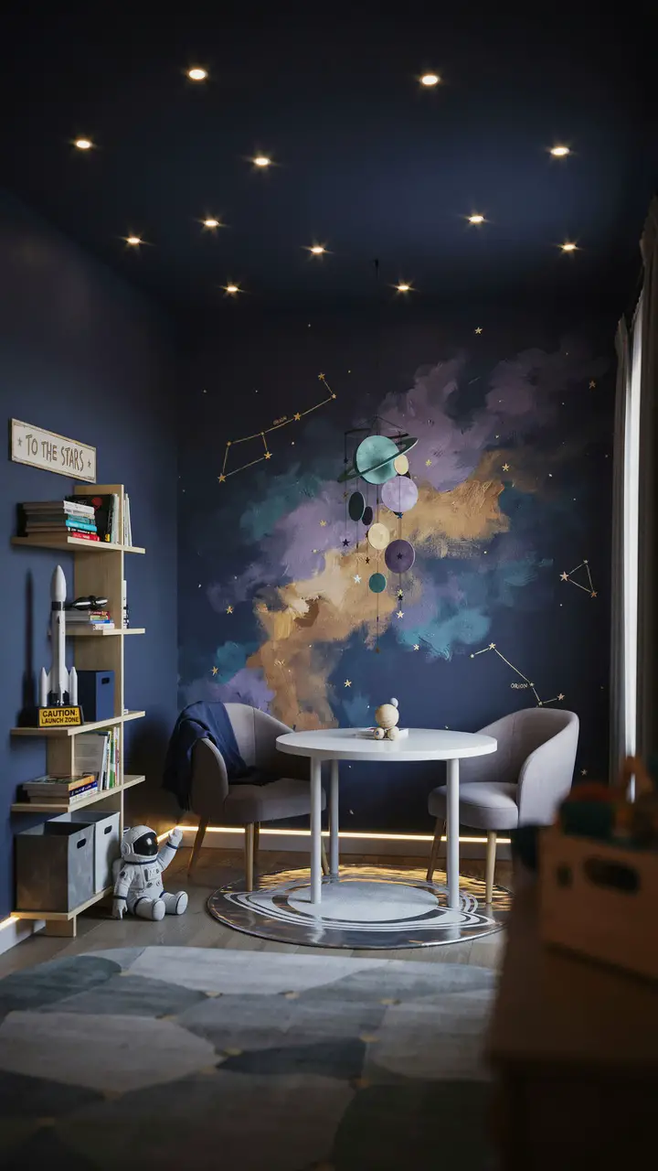 Outer Space Adventure Zone with Cosmic Mural