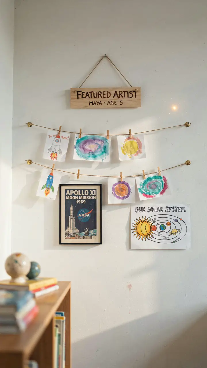 Outer Space Art Wall with Rotating Artwork