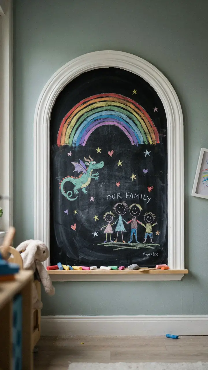 Painted Storybook Chalkboard Wall