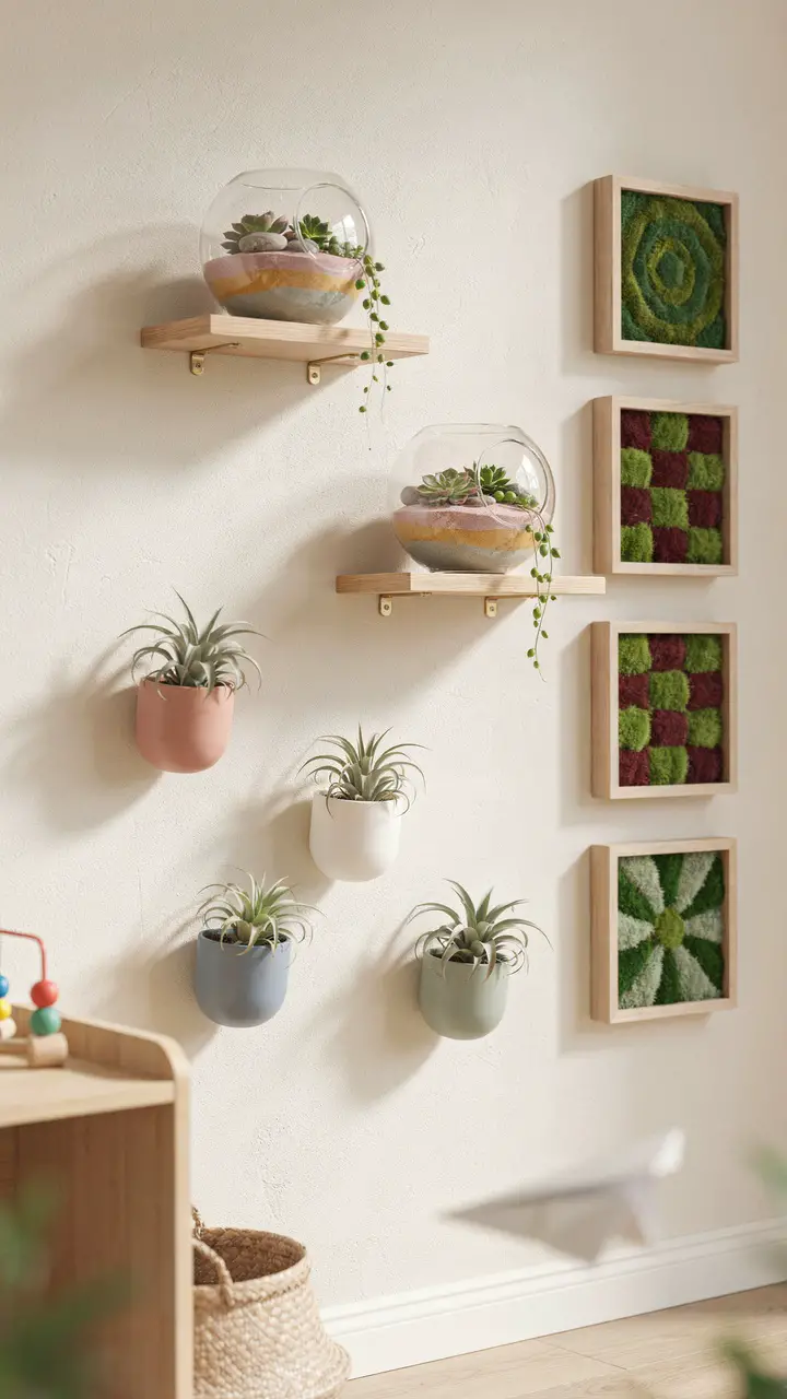 Terrarium Wall with Living Plants