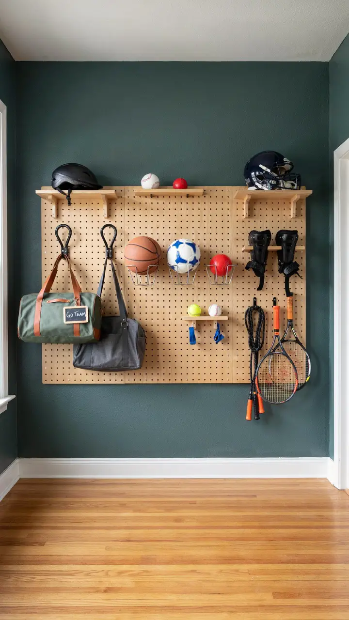 Wall-Mounted Pegboard Storage System